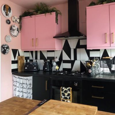 This bold pink kitchen makeover is unrecognisable and cost just £150 to achieve