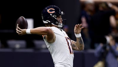 Bears open with QB Tyson Bagent’s 18-yard TD pass to TE Cole Kmet, then an INT