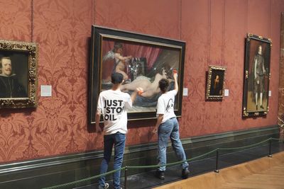 Just Stop Oil protesters smash glass protecting National Gallery painting