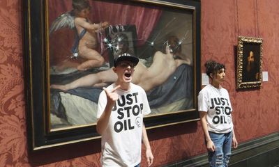 Just Stop Oil protesters smash glass on painting at National Gallery