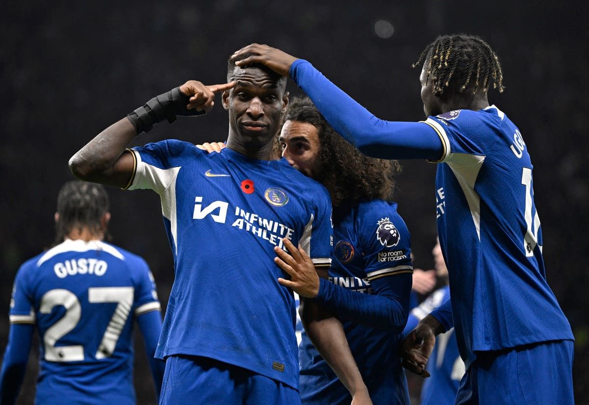 Nicolas Jackson hat-trick leads Chelsea past nine-man Spurs in wild derby  win, Premier League