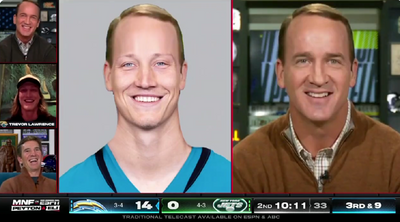 This ManningCast photoshop of Trevor Lawrence with Peyton Manning’s haircut will haunt your dreams