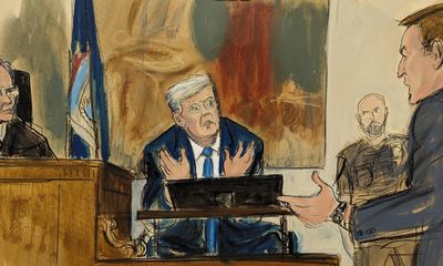 Anything but the fraud: ex-Trump aide focuses on ‘travesty’ courtroom sketch