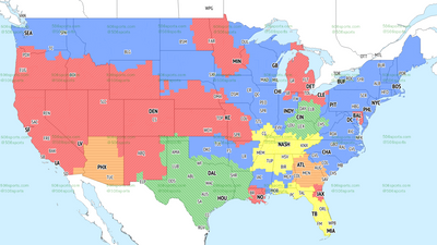 TV broadcast maps for Week 10 of NFL action