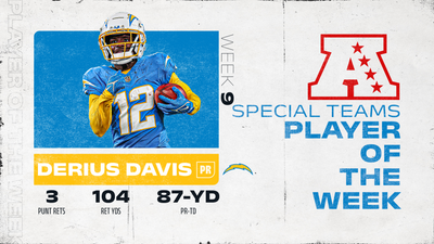 Chargers WR Derius Davis named AFC Special Teams Player of the Week