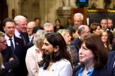 The UK's interior minister accuses police of favoring pro-Palestinian protesters
