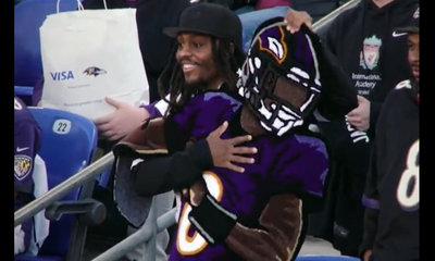 Lamar Jackson, upon seeing a fan turned him into a resplendent throw rug: ‘I want that’