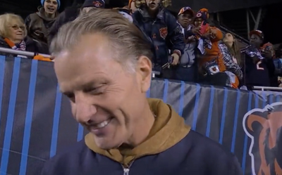 Bears coach Matt Eberflus likely hyped up a boring Tush Push play with awkward halftime interview