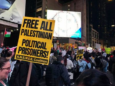 Protesters stage sit-in at New York Times headquarters to call for cease-fire in Gaza