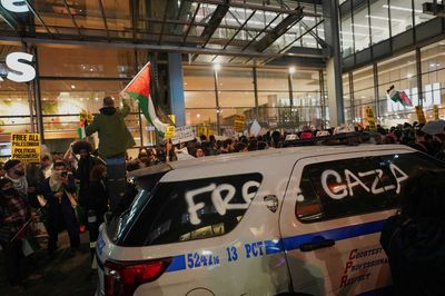 Pro-Palestinian demonstrators occupy New York Times lobby demanding Gaza ceasefire