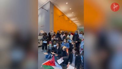 Protesters stage sit-in inside New York Times building calling for Gaza ceasefire