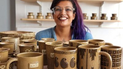 The Kumbhkári Project crafts functional pottery with kolam, textile designs