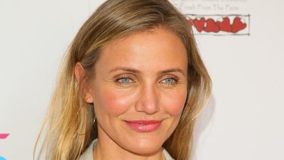 Cameron Diaz's kitchen is a quiet luxury dream with black and white marble and gold accents