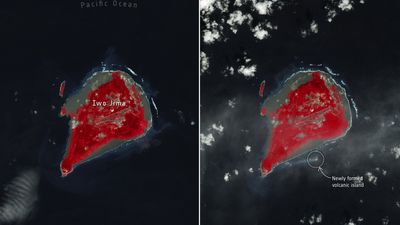 New island that emerged from the ocean off Japan is now visible from space