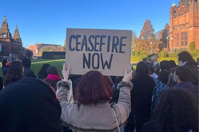 Thousands gathering across Scotland calling for Gaza ceasefire on Armistice day