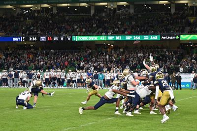 Navy’s kicker is missing Saturday’s game against UAB for a very good reason