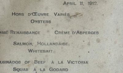 Oysters and ice-cream: menu for dinner on Titanic sold for £83,000