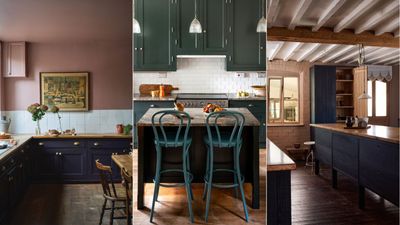 Designer Amber Lewis proves 2024 trends are all about dark cabinets and glossy finishes in this kitchen before and after