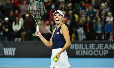 Great Britain’s Katie Boulter battles to victory and levels BJK Cup playoffs
