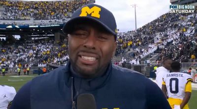 Michigan’s Sherrone Moore Cried, Cursed in Emotional Interview After Win Over Penn State