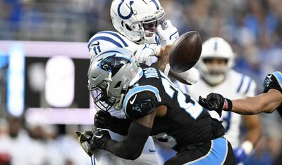 Xavier Woods not fined for Week 9 hit on Colts WR Michael Pittman Jr.