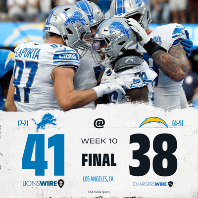 Quick takeaways from the Lions last-second road win over the Chargers