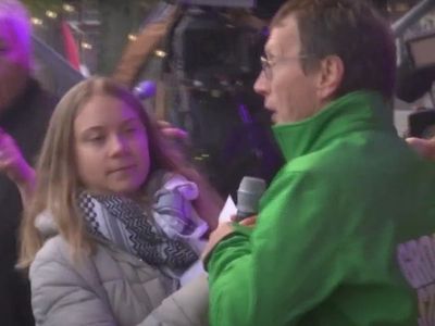 Man grabs Greta Thunberg’s microphone at Amsterdam climate protest