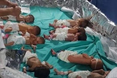 Tin foil used to keep babies alive with incubators losing power at Gaza hospital – as tanks surround outside
