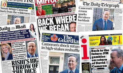 ‘Back to the future’: how the papers covered the return of David Cameron