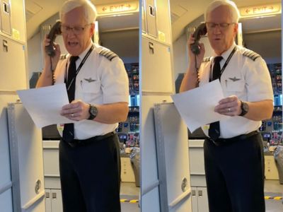 Pilot gives emotional speech on his last flight before retirement