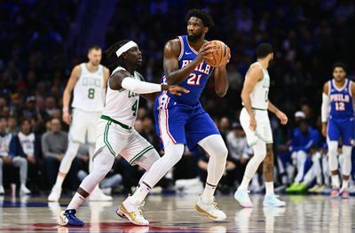 How does Jrue Holiday guard Joel Embiid, Karl-Anthony Towns effectively?