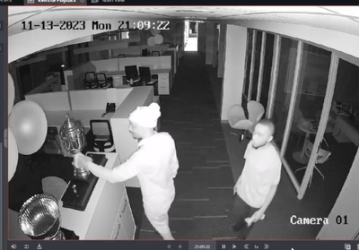 The moment a South African burglar touched the Rugby World Cup – and chose not to steal it