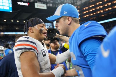 A graphic look at the contrast between Jared Goff and Justin Fields