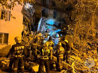 Building partially collapses in southern Russia, sparking search for any trapped survivors