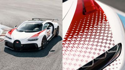 The Stripes On This Chiron Are Made Up Of Tiny Bugatti Logos