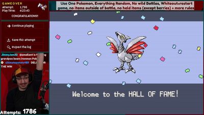 After 1,786 attempts, this Pokemon streamer has completed the JRPG's "hardest challenge"