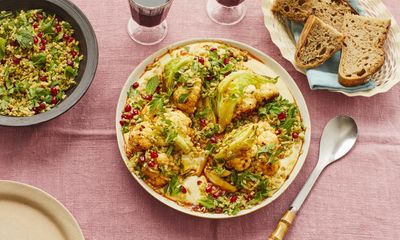 Thomas Straker’s recipe for pan-fried harissa cauliflower with pomegranate