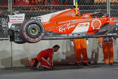 Water valve cover on Las Vegas Grand Prix course halts first practice of the weekend