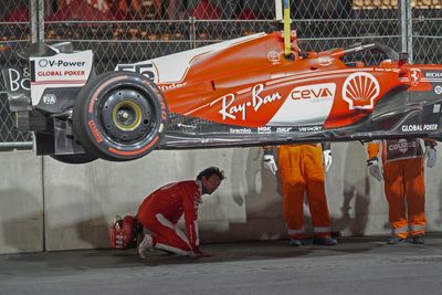 See every angle of the F1 Las Vegas loose drain cover that tore up Carlos Sainz’s car