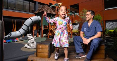 'You saved her life': Audrey celebrates turning five with her hero surgeon
