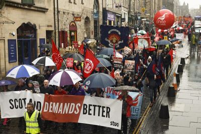 Trades union councils protest council cuts in run up to Scottish Budget