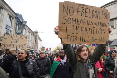Pro-Palestinian protesters demand ceasefire outside Starmer’s constituency office