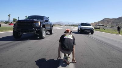 Ford F-150 Raptor R Needs Three Truck Lengths To Beat GMC Hummer
