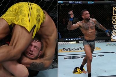 UFC Fight Night 232 video: Joanderson Brito ninja chokes Jonathan Pearce, takes off shorts in celebration