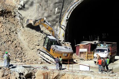 41 workers in India are stuck in a tunnel for an 8th day. Officials consider alternate rescue plans