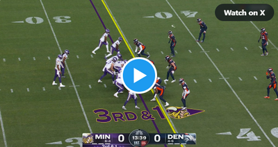 WATCH: Broncos defense forces turnover vs. Vikings