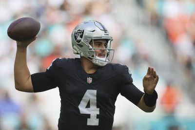 Raiders QB Aidan O’Connell’s passing chart in Week 11