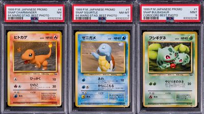 Rare variants of the original starter Pokemon cards just set an auction record at over $70,000 each