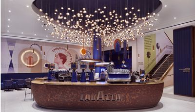 London’s new Lavazza flagship store blends coffee, dining and design