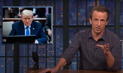 Seth Meyers on Trump trial: ‘He sits scowling like a jungle cat in a zoo’